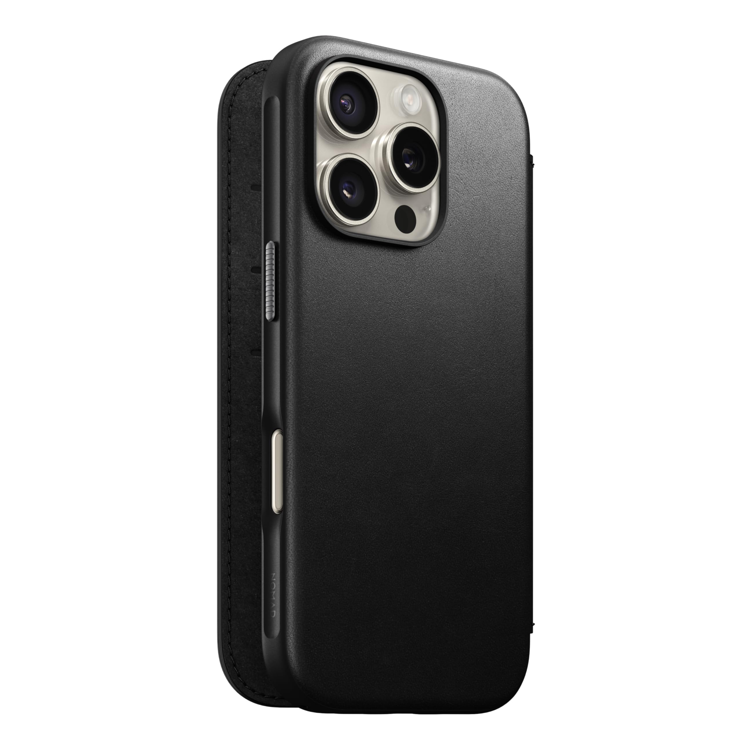 iPhoneアクセサリー NOMAD Leather Folio iPhone 16 Pro Max Nomad Modern Leather Folio iPhone 16 Pro Black : Amazon.pl